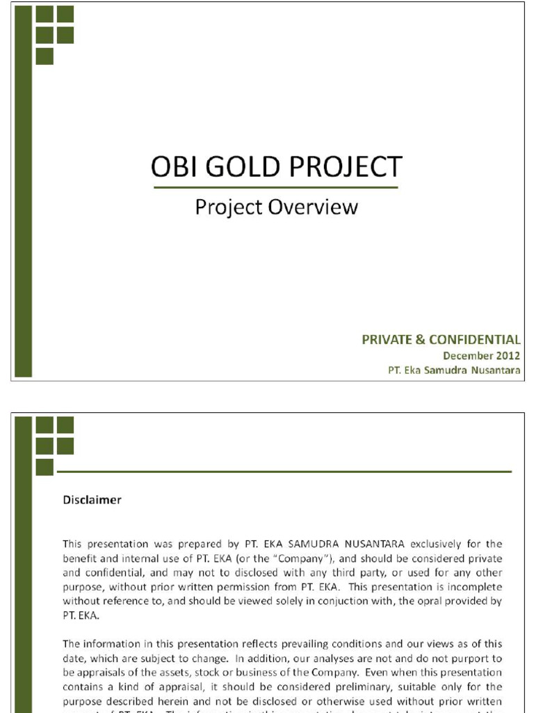 OBI GOLD PROJECT Dec 2012-2 | PDF