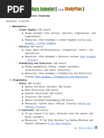 Becoming A Data Scientist StudyPlan