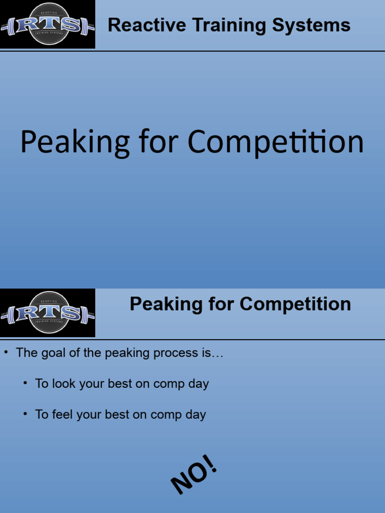 Peaking Strategies for Competition Success | PDF