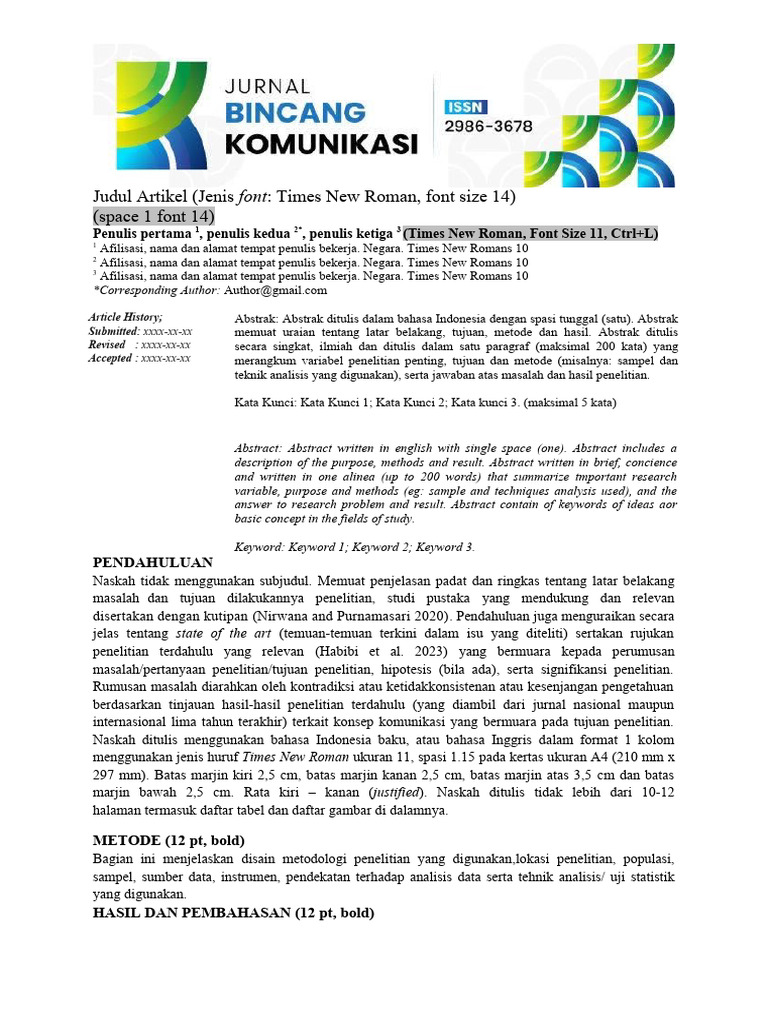 Template Jurnal Ilmu Komunikasi | PDF
