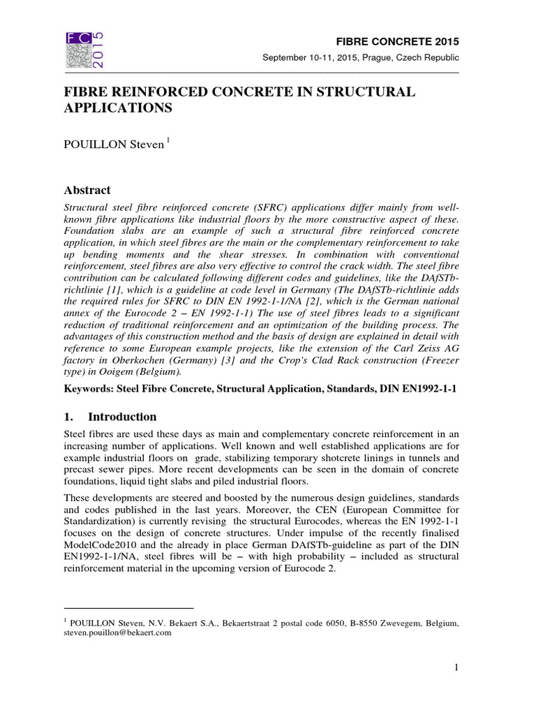 Fibre Reinforced Concrete in Structural Applications (Paper) | PDF ...
