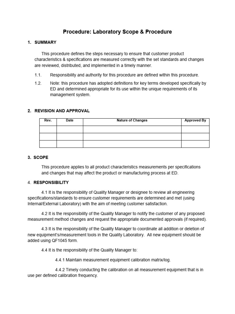 Laboratory Procedure | PDF