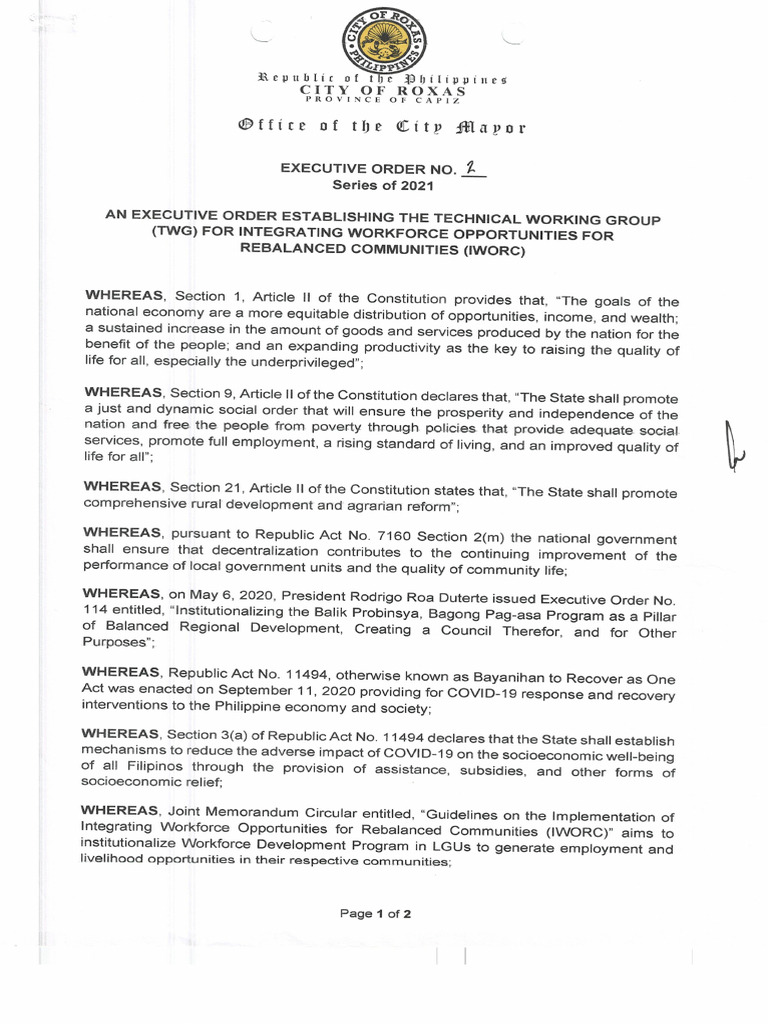 EXECUTIVE ORDER NO. 2 S 2021 PDF