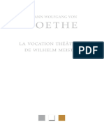 Johann Wolfgang Von Goethe La Vocation Théâtrale de Wilhelm Meister