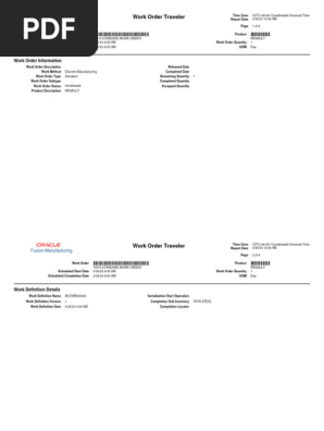 Work Order Traveler_tata Standard Work Order