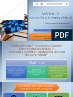 Módulo V Asesoría y Tutoría Virtual: Instructora: M. en C. Ma. Rebeca Ramos Ozuna