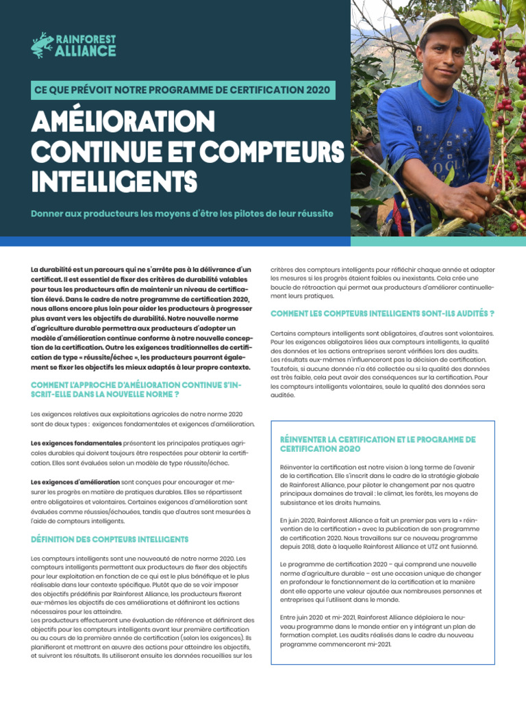 Certification Rainforest Alliance 2020 | PDF | Qualité des données ...