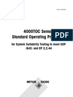 SOP For System Suitability Test Using Thornton 4000TOC Sensor For TOC Measurement