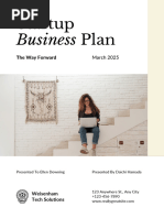 Startup Business Plan in Cream Black and White Modern Sophisticated Style