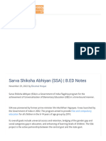 Sarva Shiksha Abhiyan (SSA) - B.ED Notes