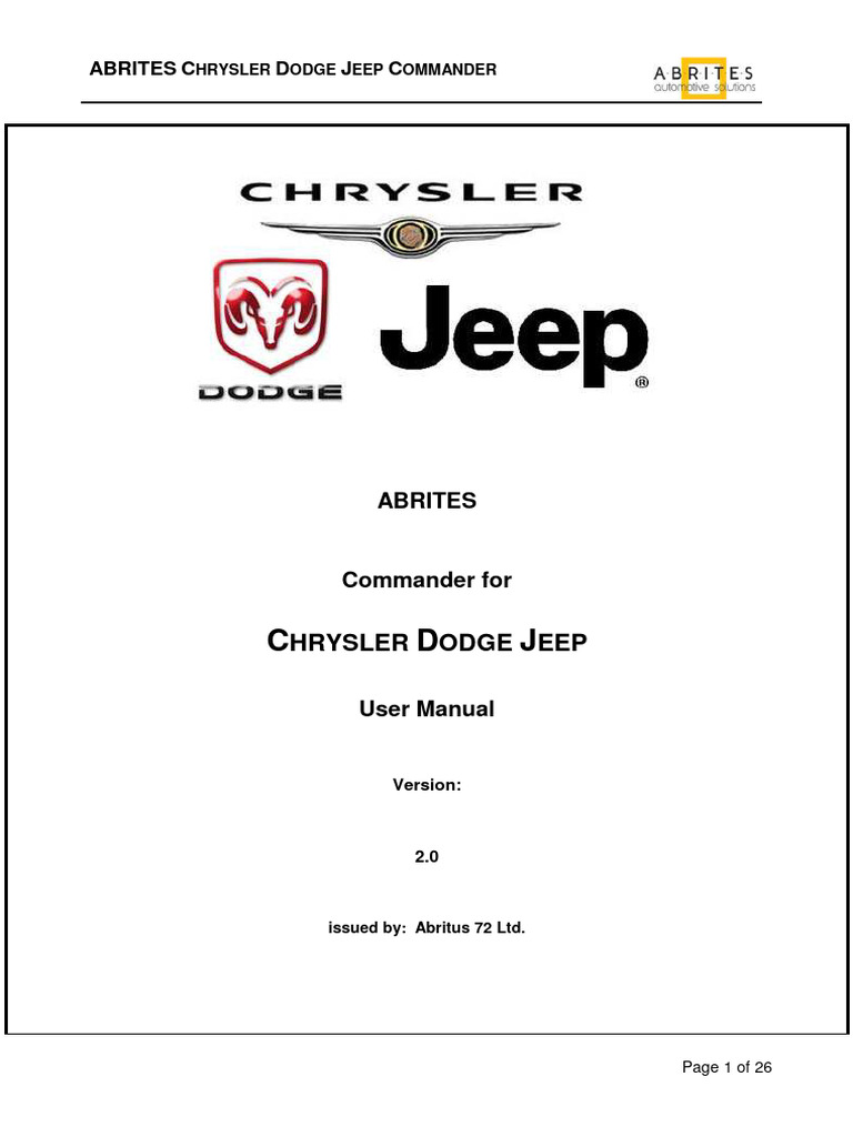 Key Learning and Remote Control Programming User Manual | PDF | Dodge ...