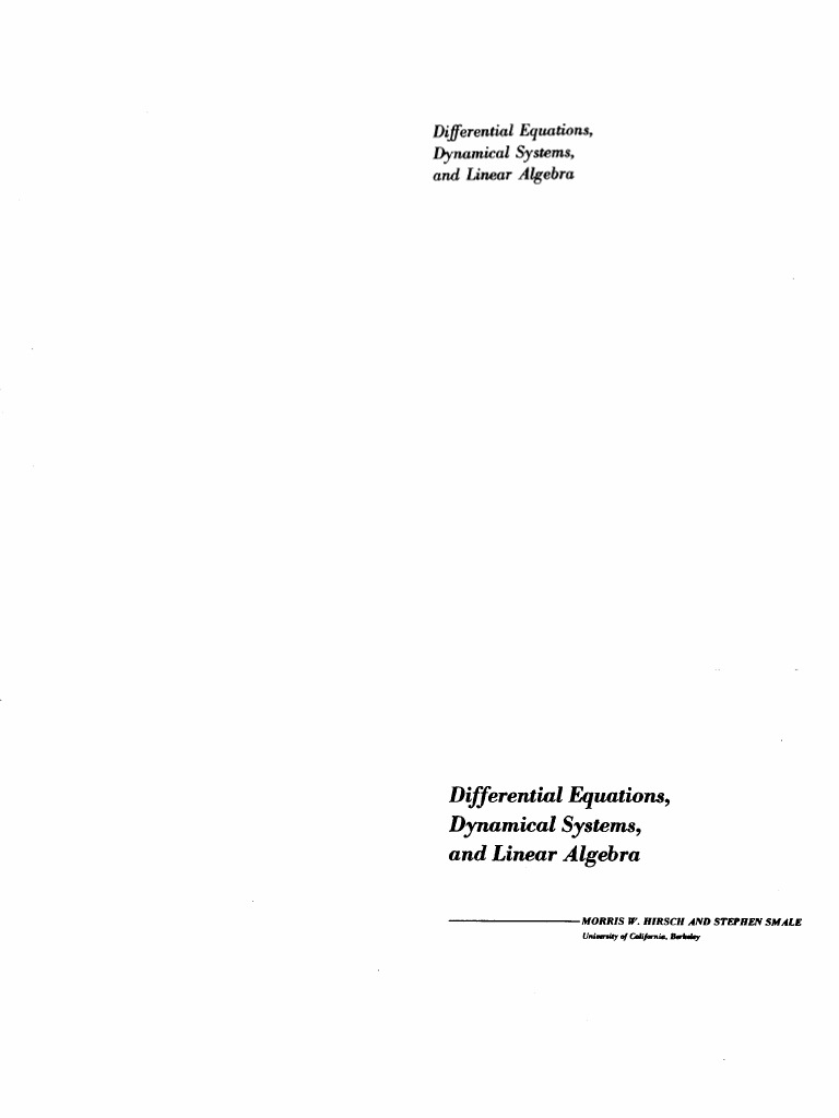 Hirsch S.W., Smale S. Differential Equations, Dynamical Systems and