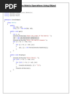 6.perform Matrix Operations Using Object: System System - Collections.Generic System - Linq System - Text