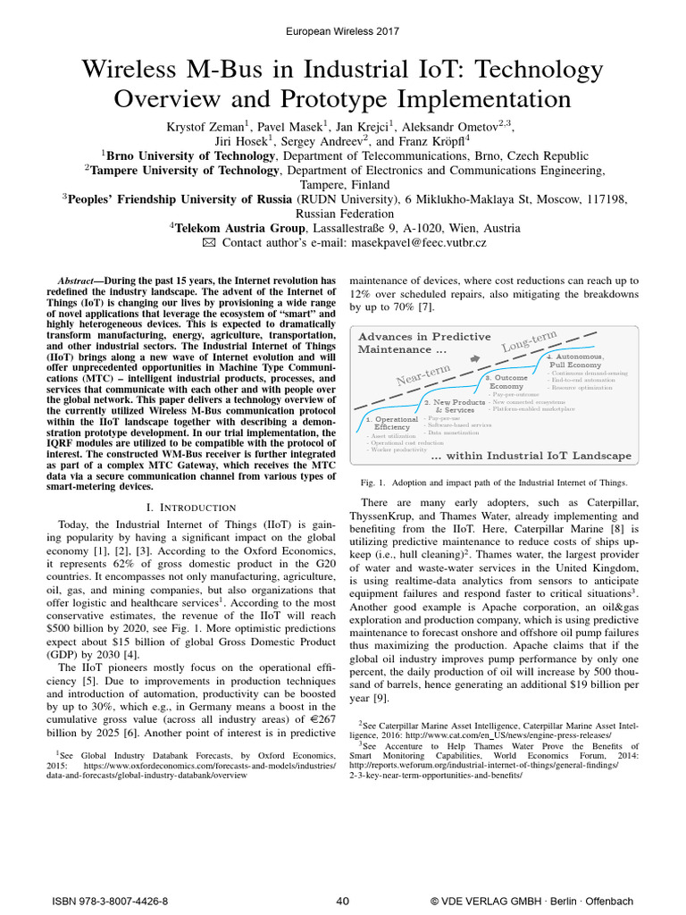 Wireless M Bus in Industrial IoT Technol | Download Free PDF | Internet ...