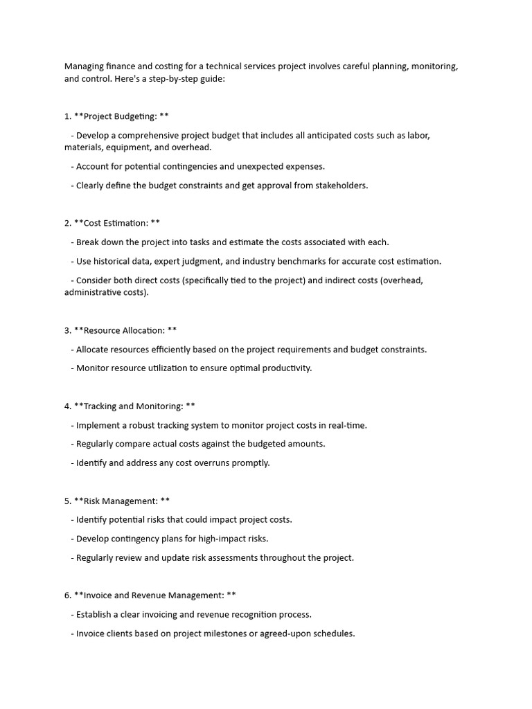 Project Management Process Finance | PDF | Cost Accounting | Cost