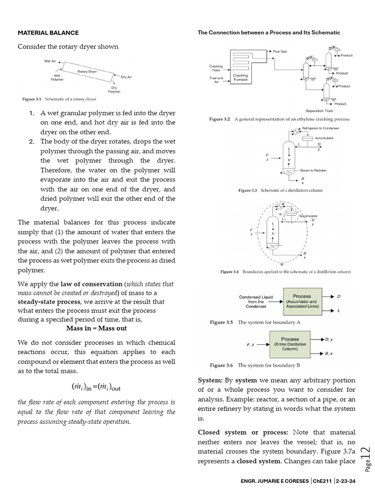 Simple Material Balance Concepts | PDF | Science & Mathematics