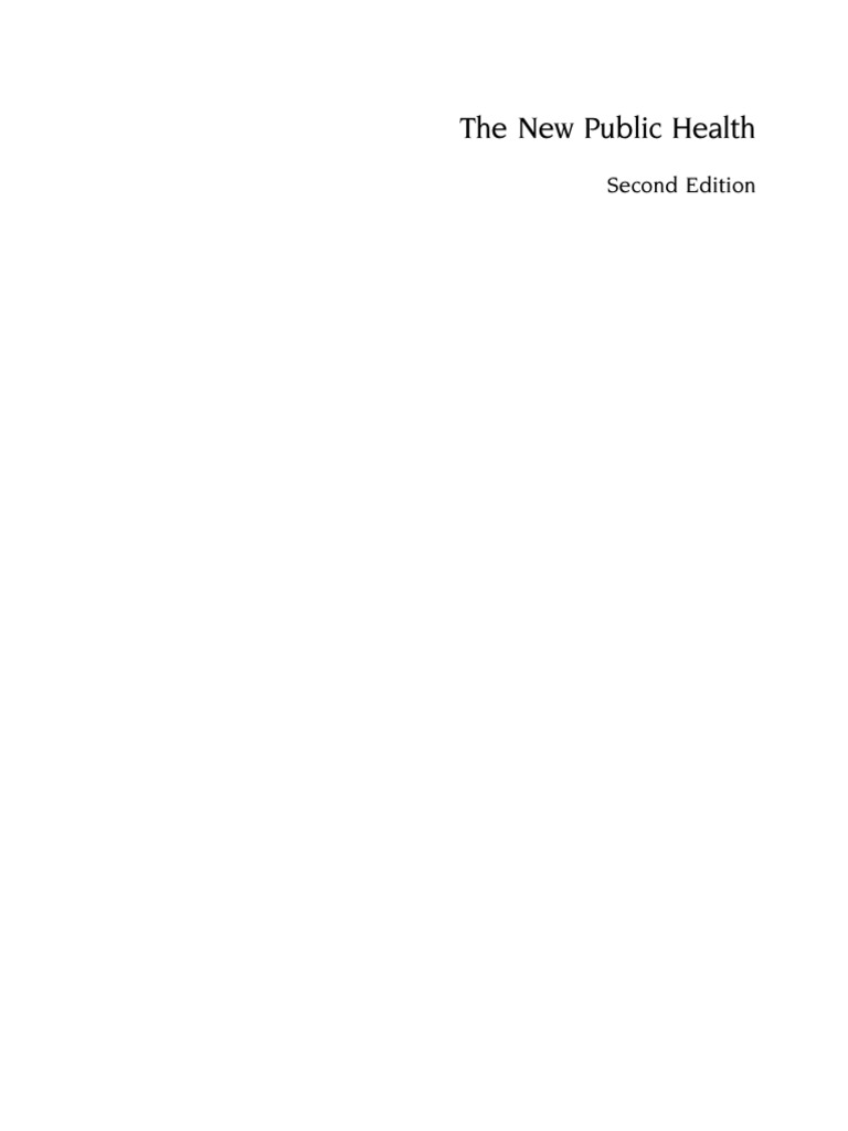 The New Public Health Second Edition | PDF | Occupational Safety And ...