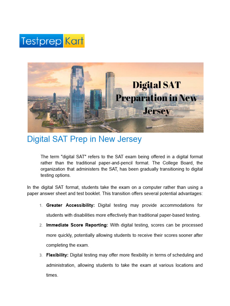 Digital SAT Prep Courses in New Jersey | PDF | Sat