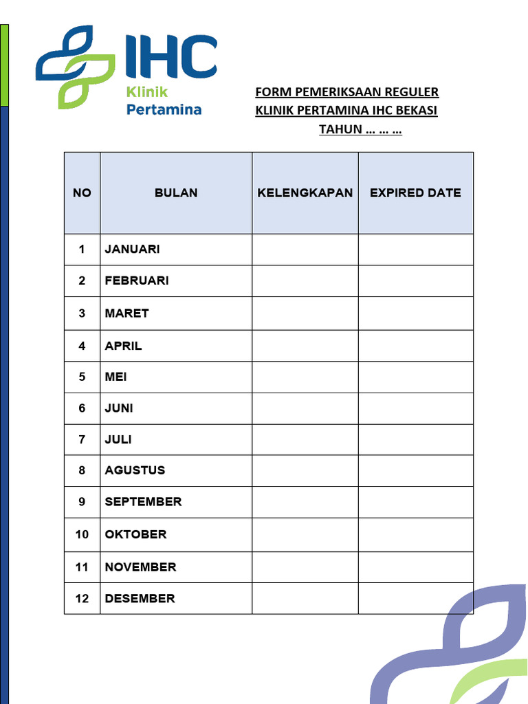 FORM - CHECKLIST BULANAN | PDF