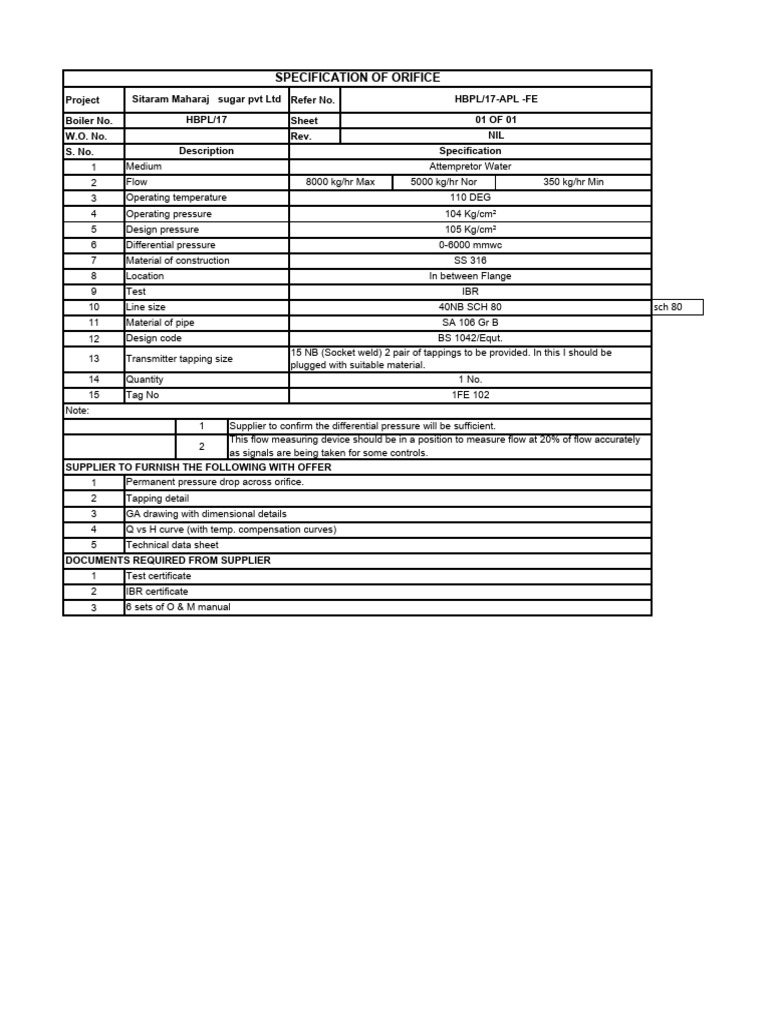 Apl Flow HBPL-17 Orifice | PDF | Plumbing | Gases