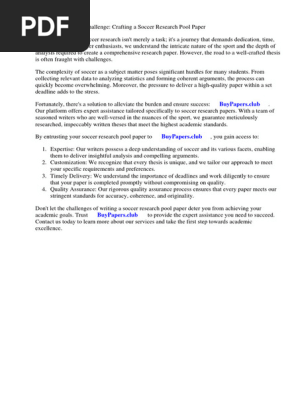 Soccer Research Pool Paper