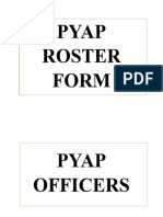 Pyap Roster Form