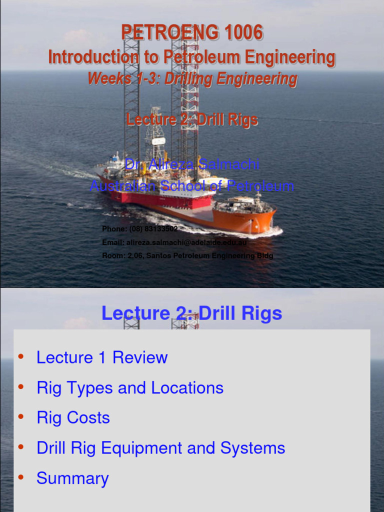 Overview of Drill Rigs in Petroleum Engineering | PDF