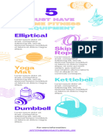 Colorful Illustration Home Fitness Equipment Infographic