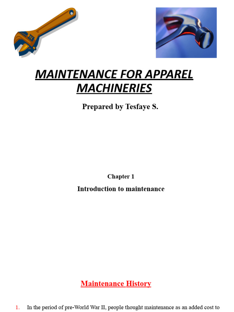 Ch-1 E. Maintenance | PDF
