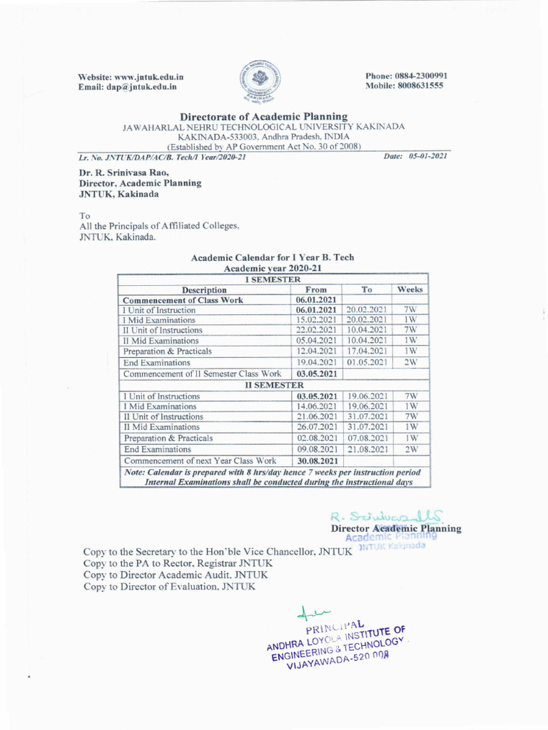 1.1.2 20-21@JNTUK Academic Calanders | PDF