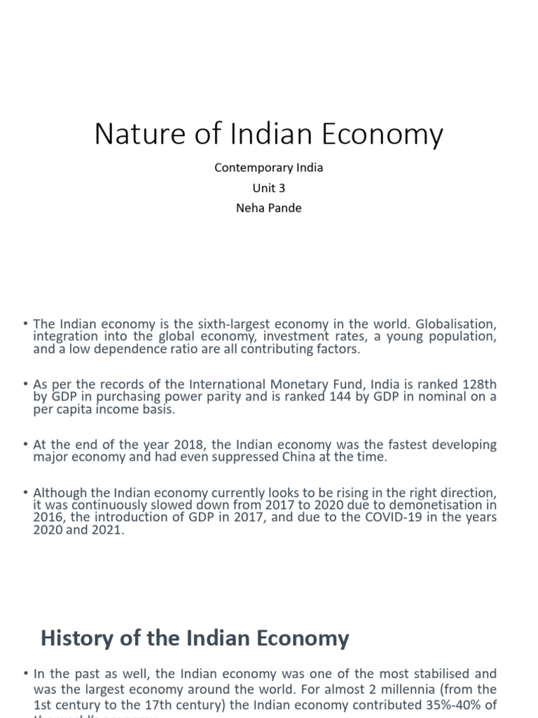 Ci - Unit 3 - Indian Economy | PDF | Economy Of India | Foreign Direct ...