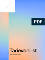 Tarievenlijst