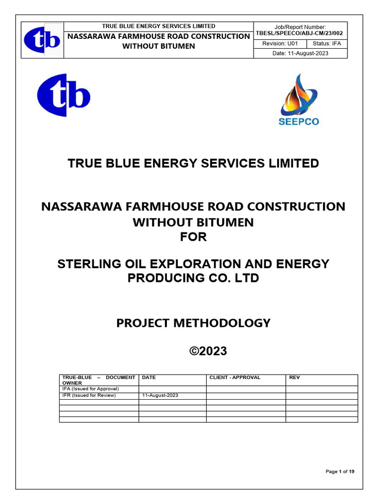 Method Statement - Nassarawa Farmhouse Road Construction | PDF