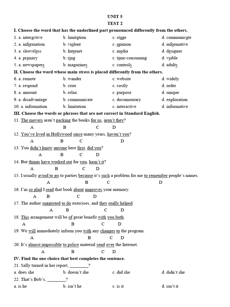 English Language Test Questions | PDF | Computer Programming | Microsoft