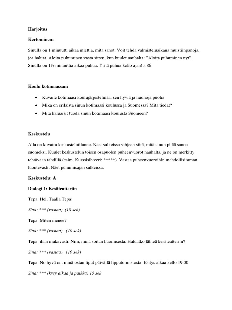 12 Yki Puhuminen Harjoitus Pdf