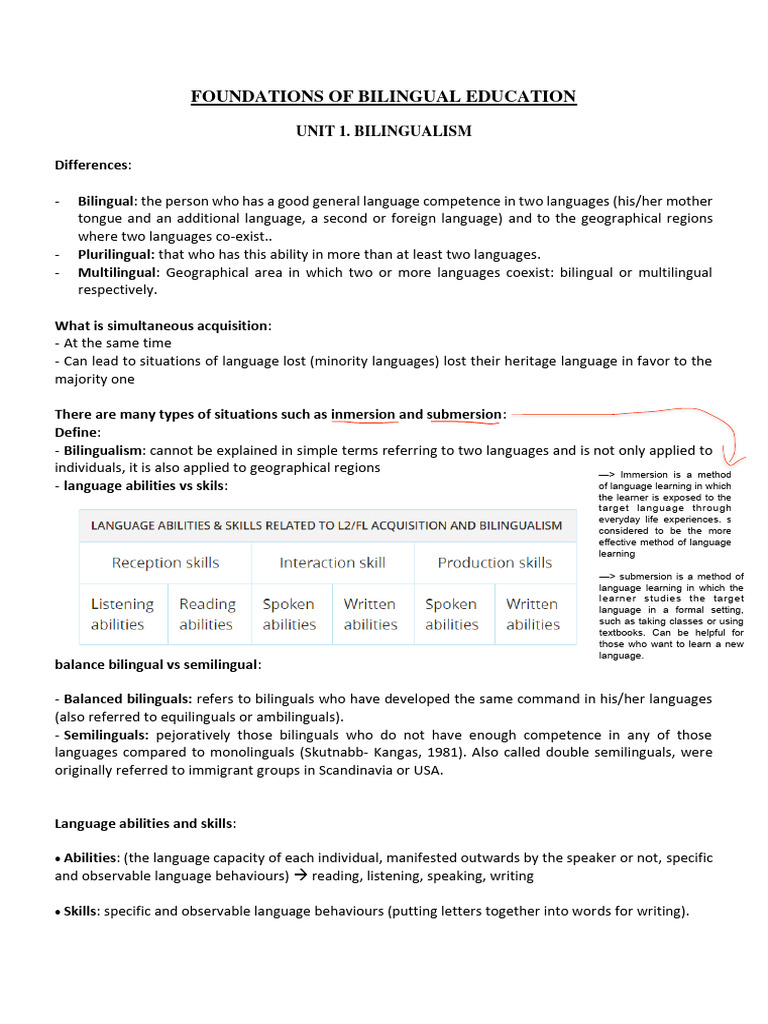 Foundations of Bilingual Education Overview | PDF | Second Language ...