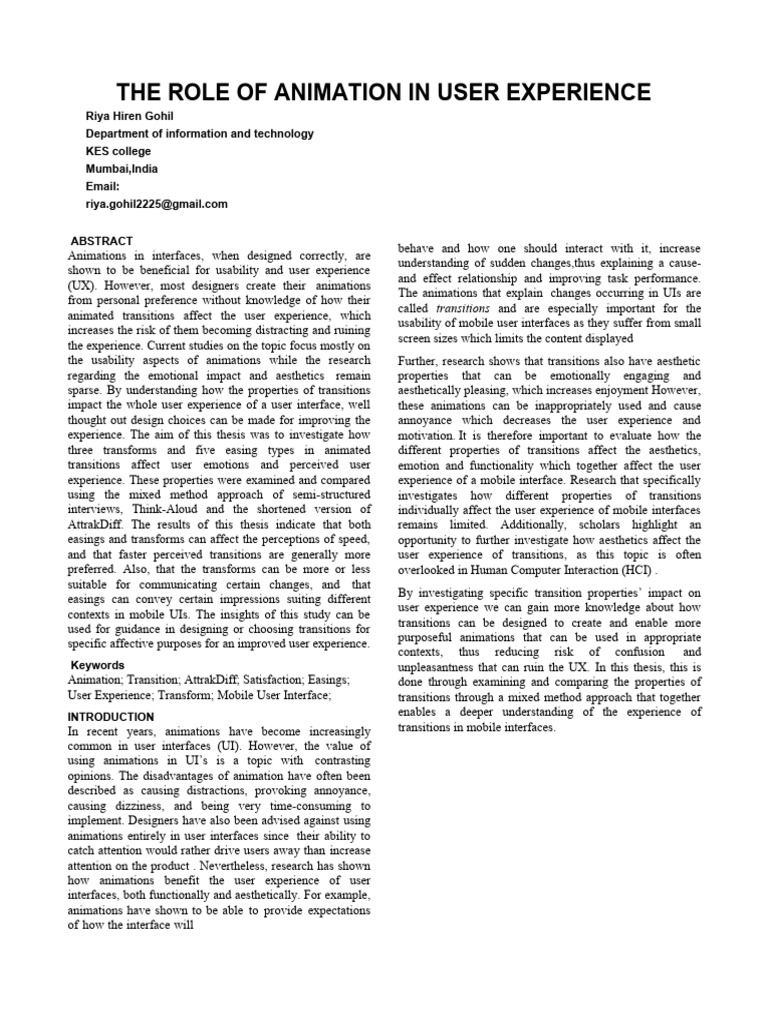 Uxud Research Paper | PDF | Usability | User Experience