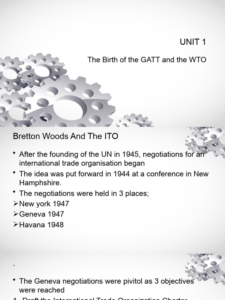 Inter Trade Unit 1 | PDF | World Trade Organization | General Agreement ...