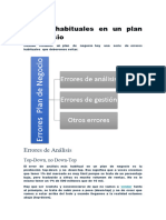 Errores Habituales en Un Plan de Negocio