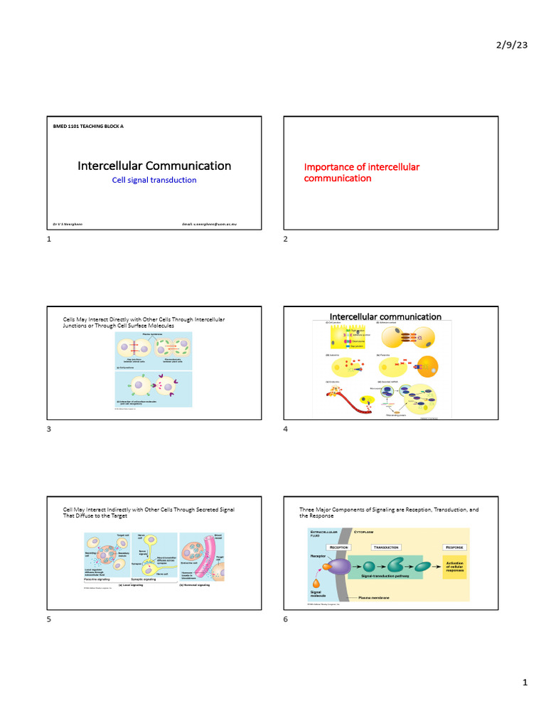 Intercellular Communication and Signaling | PDF | Cell Signaling ...