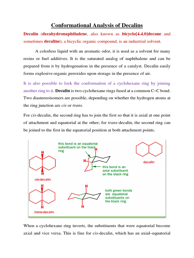 Conformational Analysis of Decalins | PDF