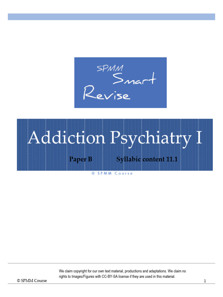 Addiction Psychiatry I Paper B Syllabic | PDF | Substance Use Disorder ...