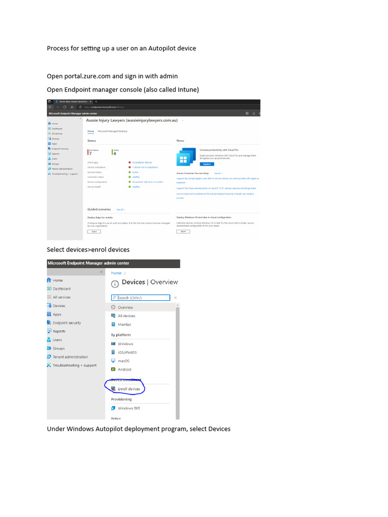 Process For Setting Up A User On An Autopilot Device | PDF | Technology ...