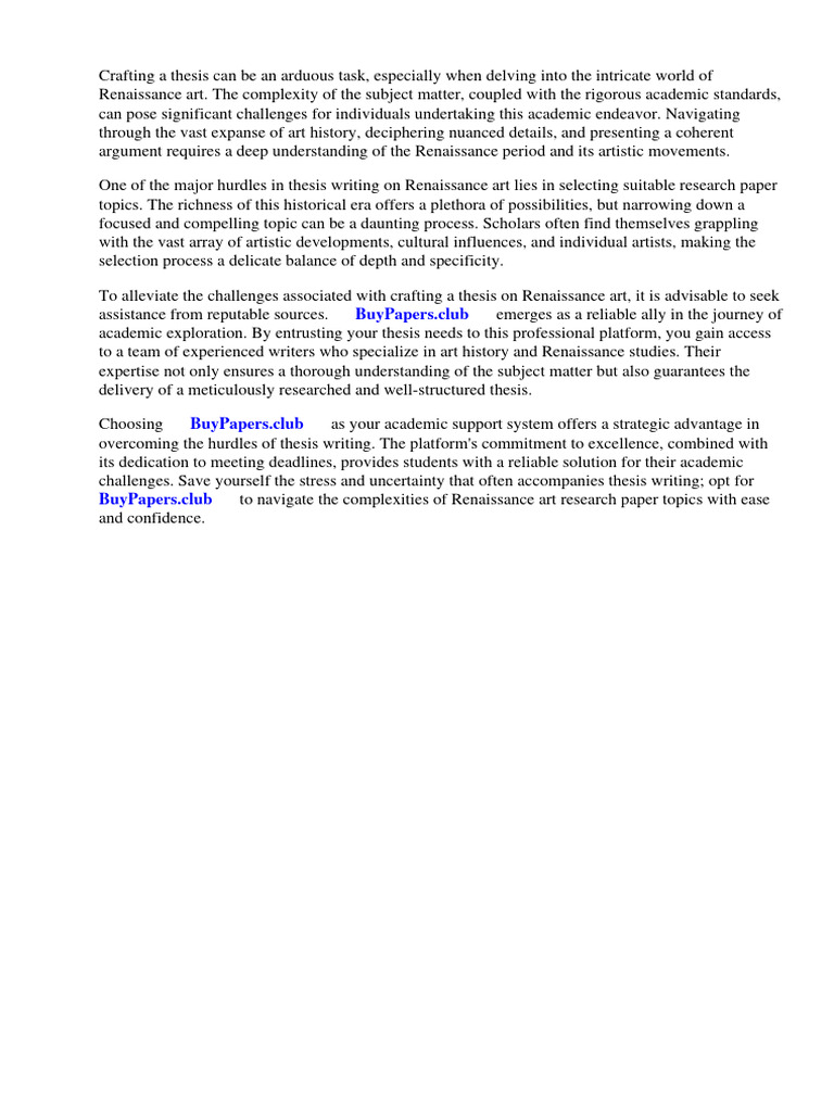 Research Paper Topics For Renaissance Art | PDF | Renaissance ...