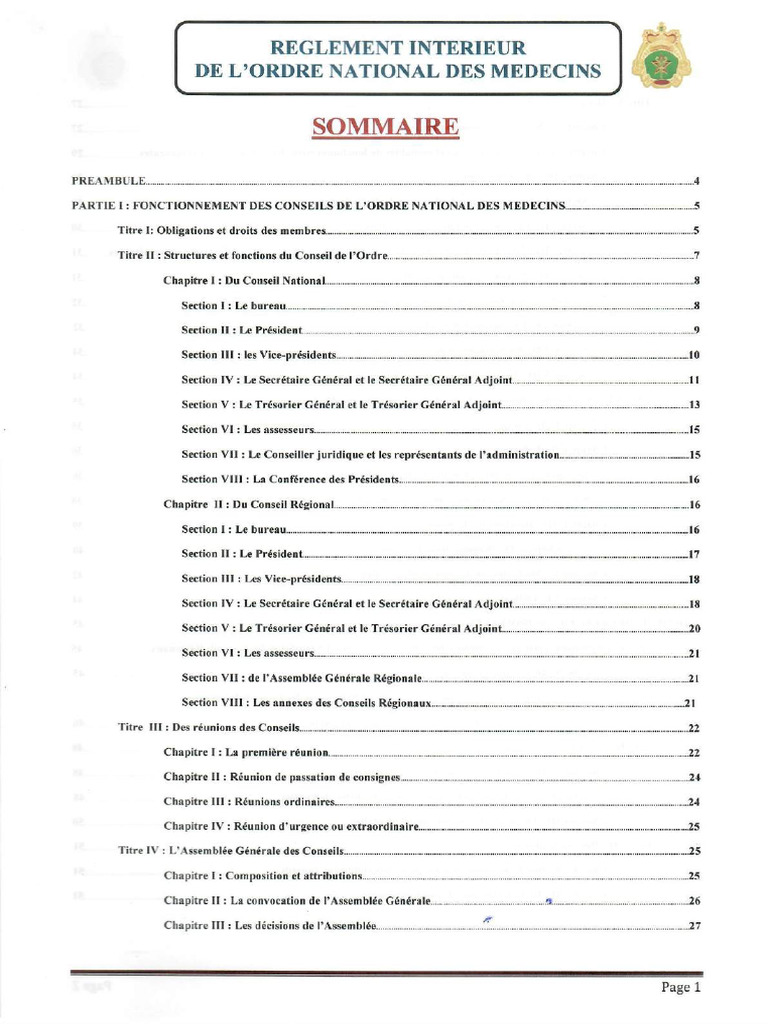 Reglement Interieur CNOM | PDF