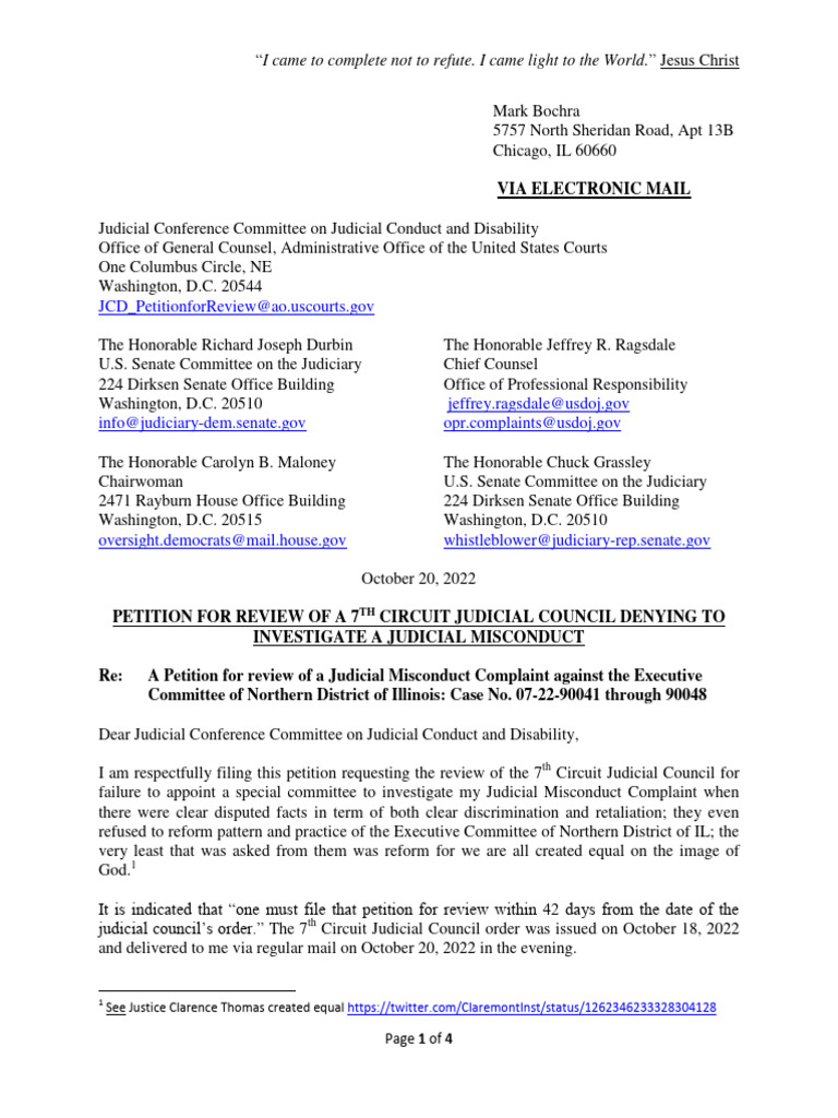 Petition For Review With Judicial Conference Committee | PDF | Politics ...
