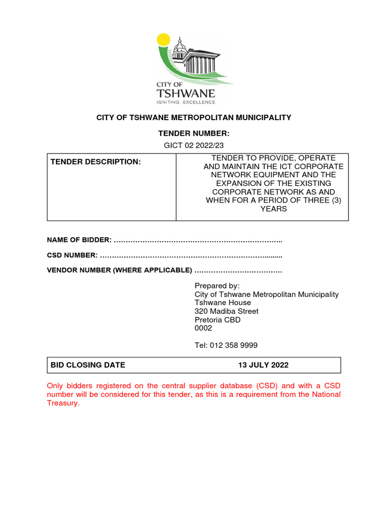 GICT 02 2022.23 Tender Document | PDF | Computer Network | Prices