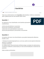 Exercícios Sobre Bactérias - Toda Matéria