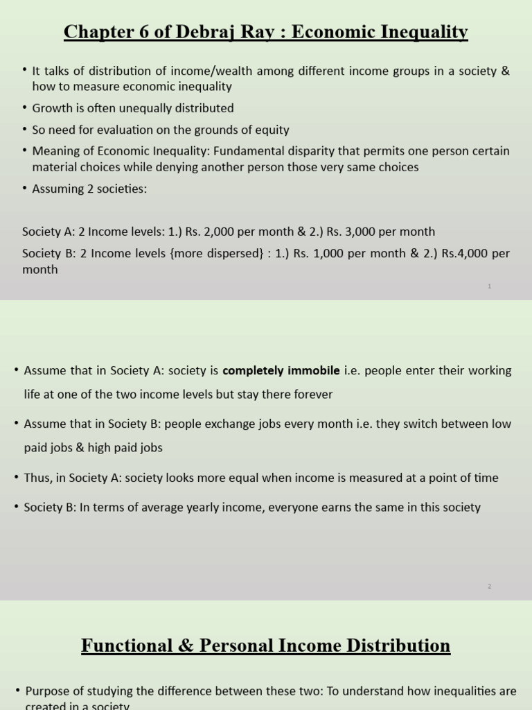 Dev - Eco. (12) Chapter 6 Economic Inequality | PDF | Income ...