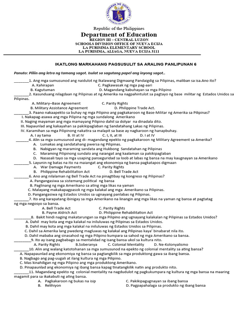 3RD PT - Ap 6 | PDF